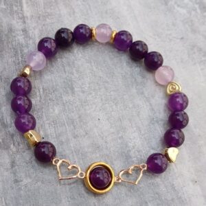 Bracelet artisanal en améthyste 8 mm