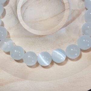 perles en Œil de chat blanc – 8 mm