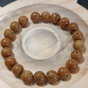 perles en Jaspe de bois marron naturel – diamètre 8 mm