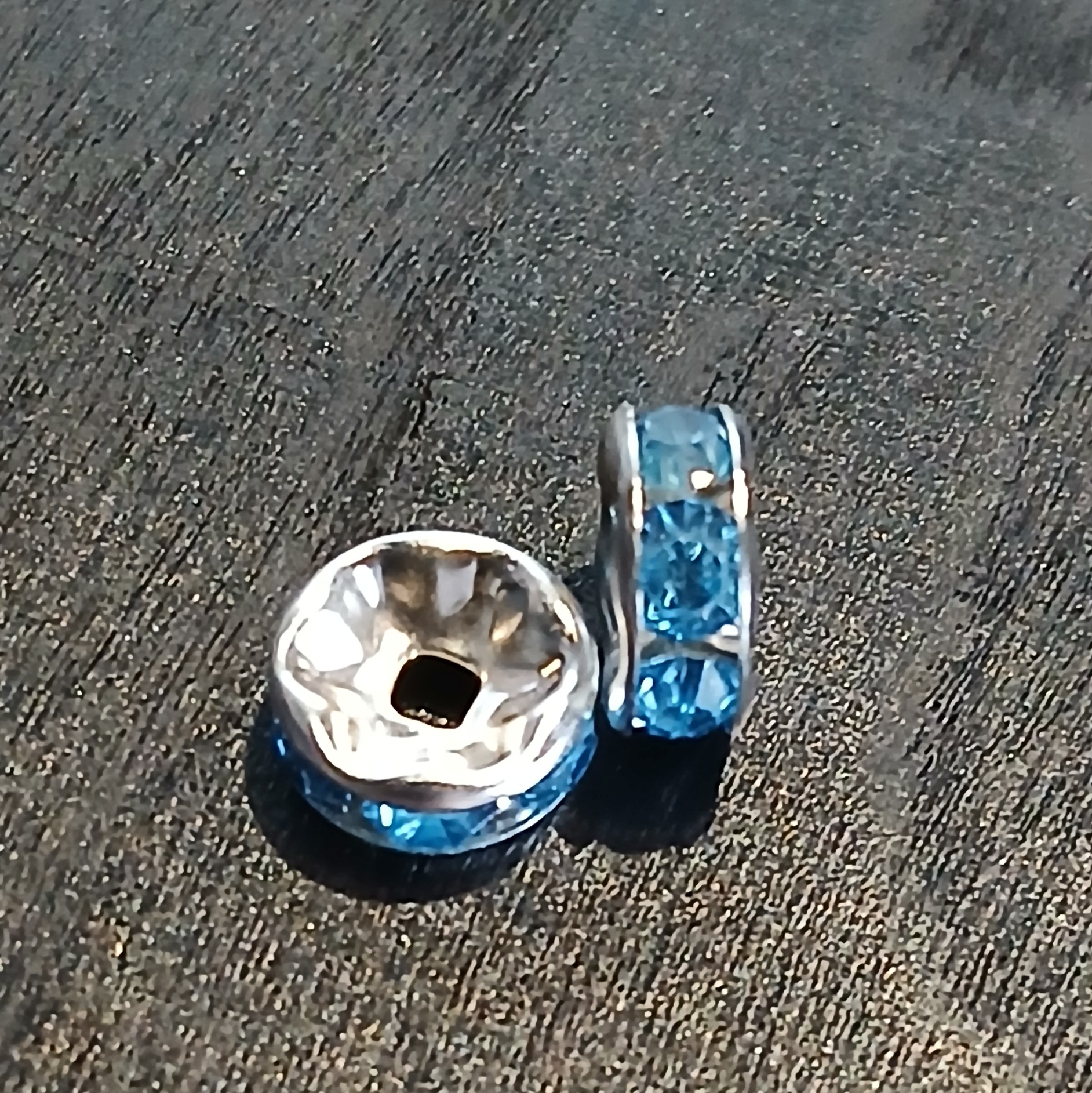 espaceurs strass bleu clair