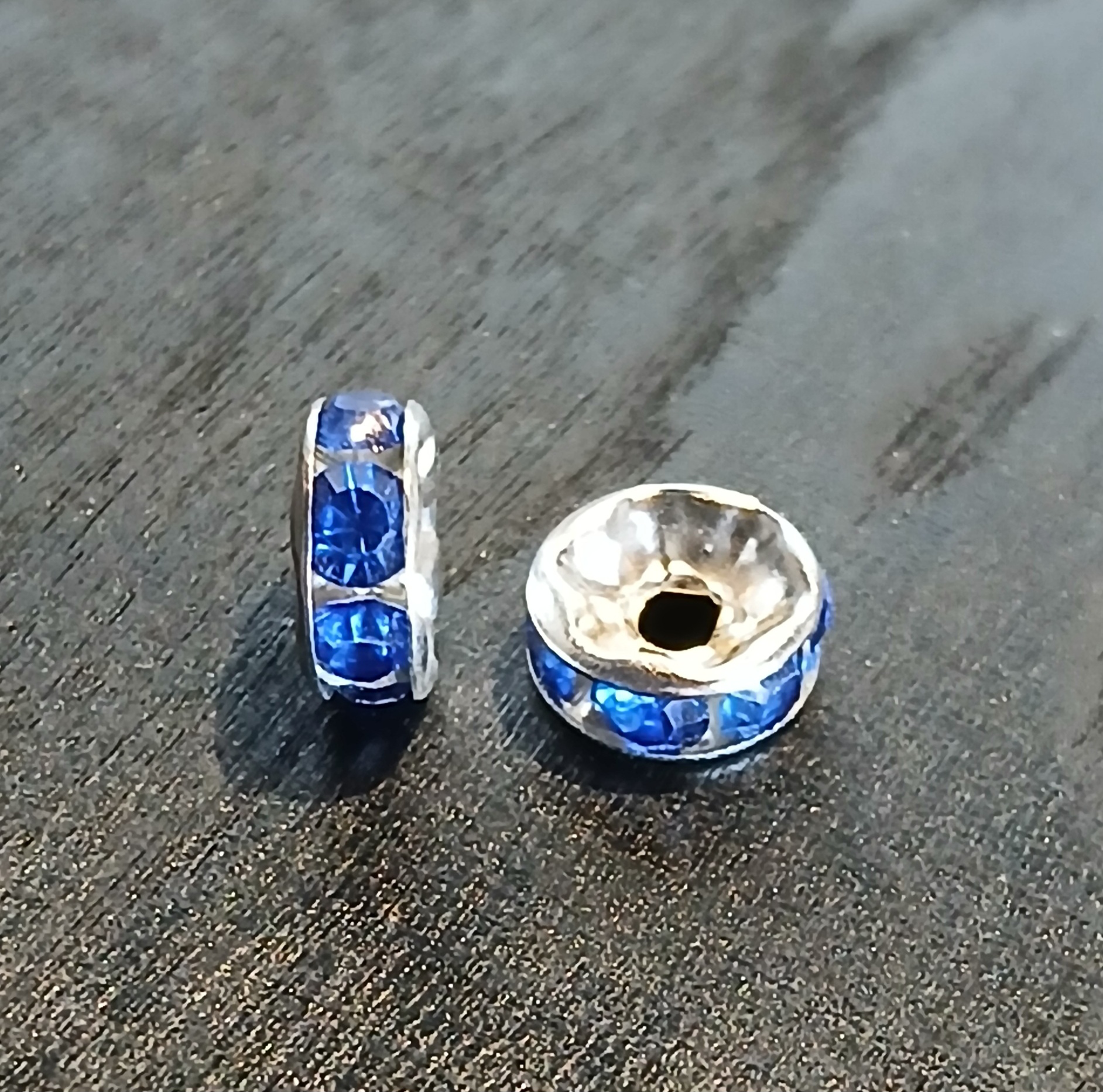 espaceurs strass bleu foncé