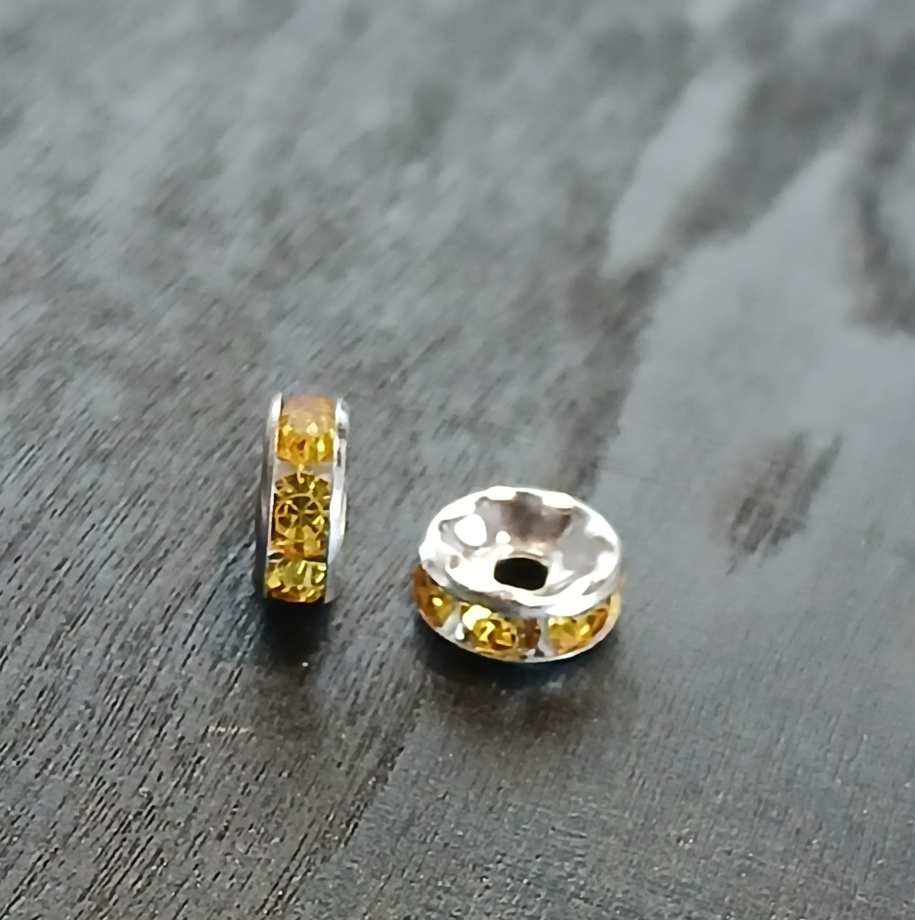 espaceurs strass jaune