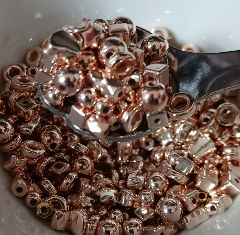 perles d'espacement or rose