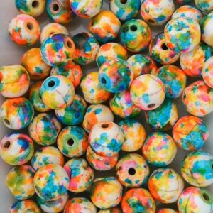 Perles en Turquoise Colorée Multicolore – 8 mm