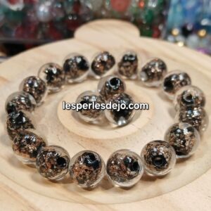Perles en verre soufflé noir10 mm
