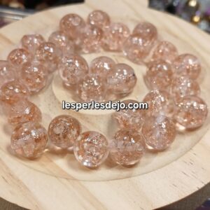 Perles en verre soufflé rose 10 mm