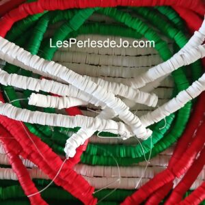 Perles Heishi - pâte polymère - 3 fils