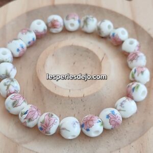 perles porcelaine rose