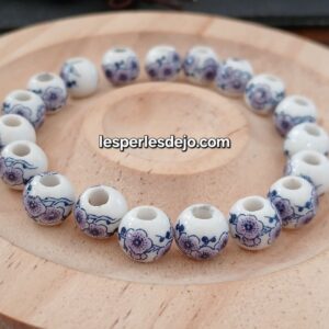 perles porcelaine bleue