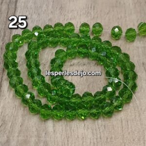 perles à facettes 8x6 mm vert