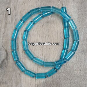perles tube en verre bleu turquoise