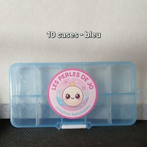 boite de rangement 10 cases bleue