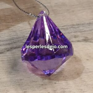 Pendentif violet facetté – Suspension décorative pour créations DIY