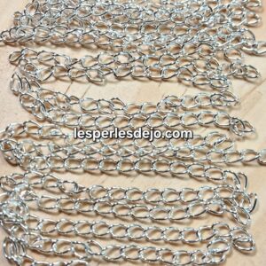 Chaînettes argentées 4×3 mm – Lots de 3 – 6 cm ou 7 cm