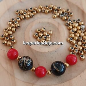 Perles d’espacement en acier inoxydable 304 – Gros trou – 4 × 2 mm dorées