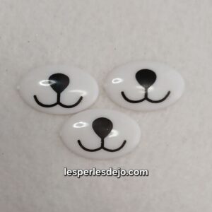 3 nez et bouches de 25x16 mm  - à coller