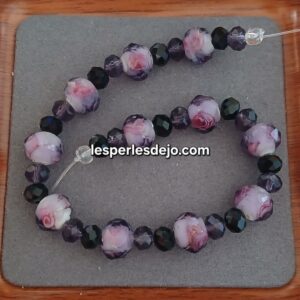 perles artisannales violette - fil de 11