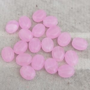 20 perles galets roses 8x6 mm