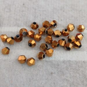 perles bicone facettes dorées - 4mm - 45 pièces