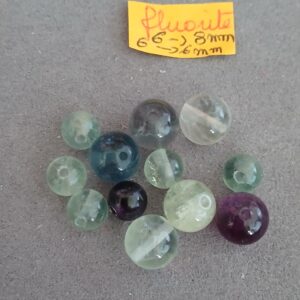12 fluorite 6 mm et 8 mm