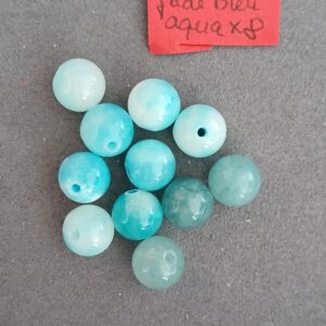 4 aquamarine + 8 jade bleue aqua - 8mm
