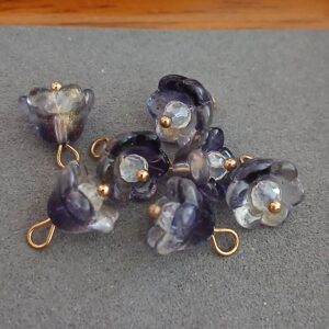 7 fleurs en verre -pendentifs