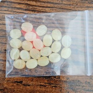 20 perles galets jaunes 8x6 mm