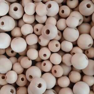 reflets sable - collection de perles en bois naturel