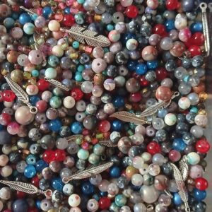 collection de perles en verre 4 mm, 6mm, 8mm, 10 mm mix d'été